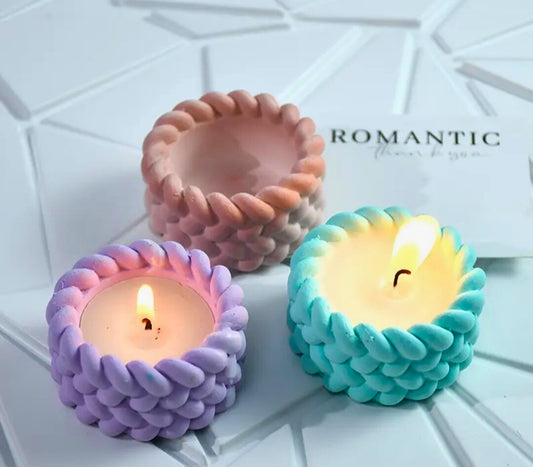 Luxurious T-Light Candles with Decorative wax holder- 2 units