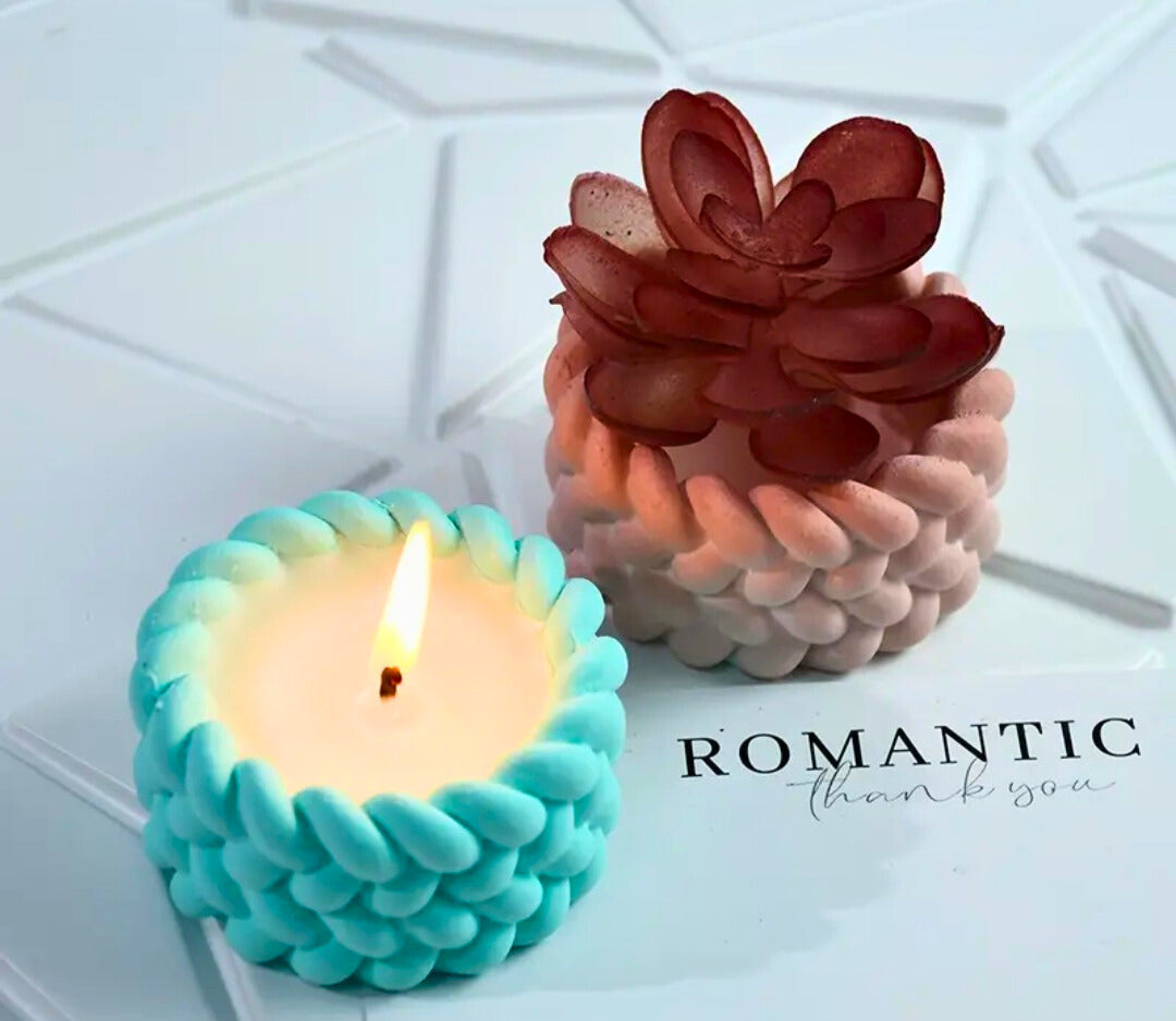 Luxurious T-Light Candles with Decorative wax holder- 2 units